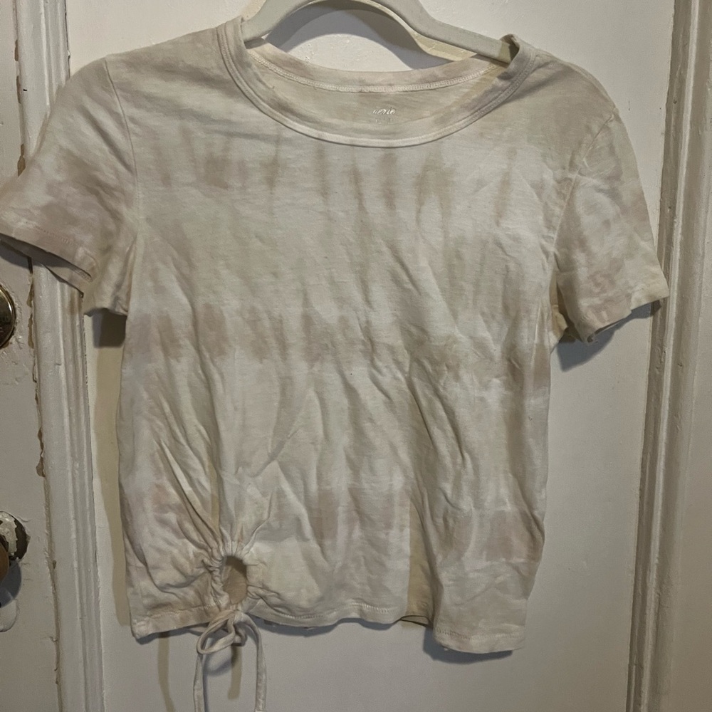 Tan tie-dye tshirt boho top